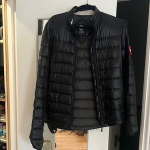 Canada Goose Black Down Jacket with Logo Patch